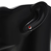 Garnet CZ Silver Stud Earrings, e426st